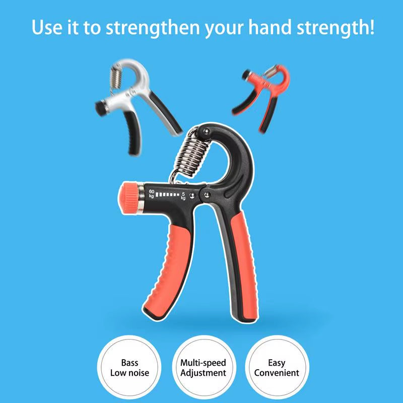 Hand Gripper Strengthener Adjustable Resistance Forearm Exerciser Grip Strength Trainer for Muscle Building and Injury Recovery